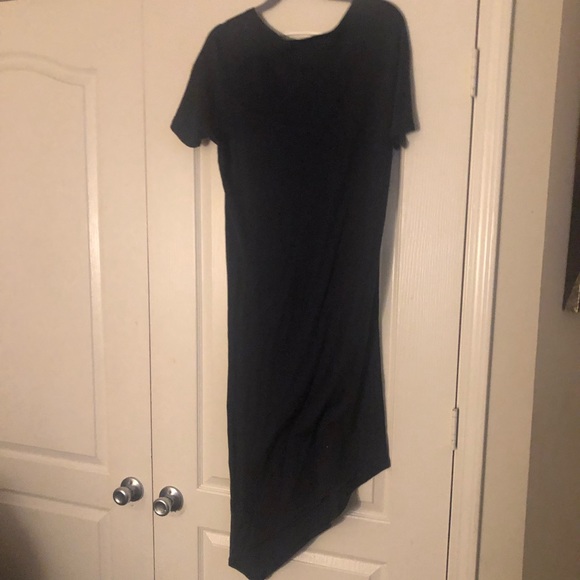 NWT Bill HallMan Navy blue asymmetric Tee Shirt Dress size S - Picture 2 of 4